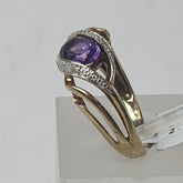 LADIES 9CT DIAMOND RING 2.6GMS Ring Size M 1/2 / 7 US